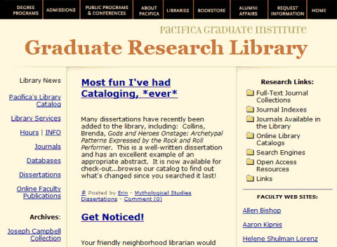Pacifica Graduate Institute. Graduate Research Library