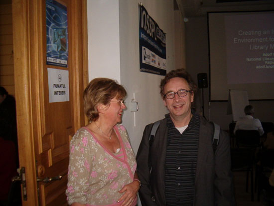 Paula Goossens (presidenta de l’ELAG) amb Lluís Anglada (director del CBUC)