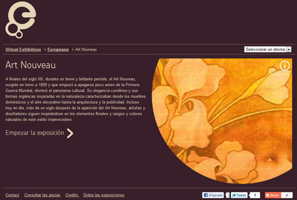 Figura 13. Exposició sobre Art Nouveau a Europeana