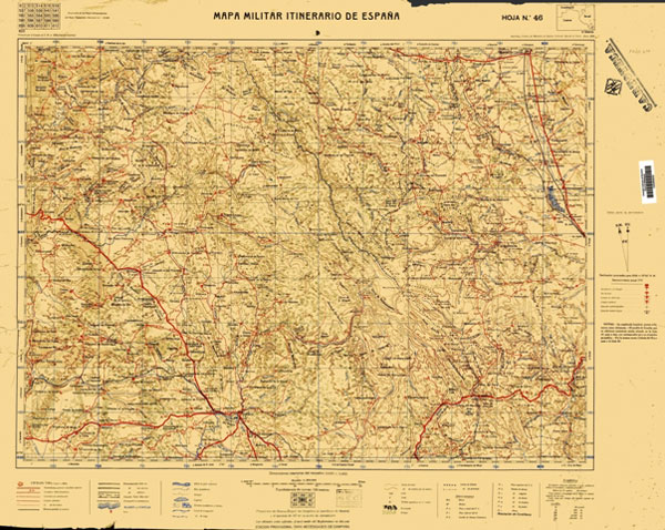 Figura 2. Mapa militar itinerario, hoja republicana  de enero de 1939
