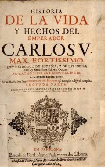 Figura 8. Portada. Historia de la vida y hechos del Emperador Carlos v (1634). Fuente: Biblioteca de Andalucía (Granada): ANT-XVII-155