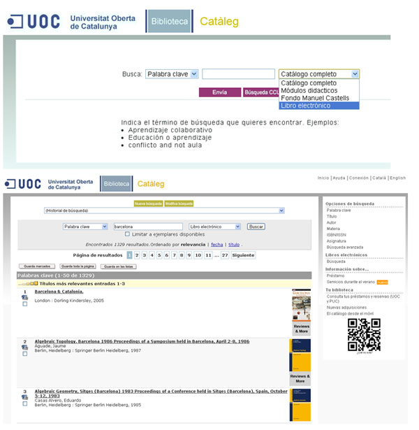 Figura 9. Catálogo  de la UOC.