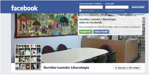 Figura 2. Perfil al Facebook de la biblioteca de Gernika