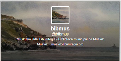 Figura 3. Compte al Twitter de la Biblioteca Municipal de Muskiz