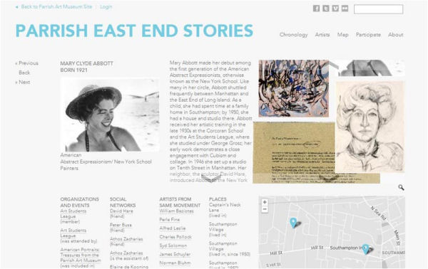 Pàgina dedicada a Mary Abbott al Parrish East end Stories