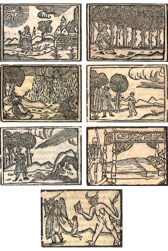 Figures 8–14. Peregrinació del venturós pelegrí. Barcelona: Pau Campins, 1723. Biblioteca Pública Episcopal de Barcelona, [849.9 Per; Reg. 10737].