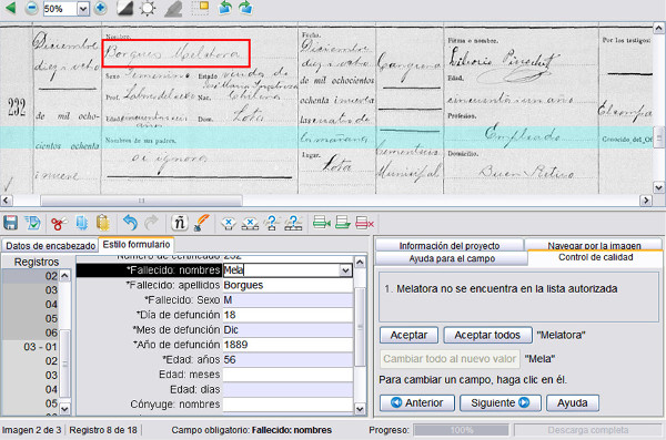 Sample quality control in FamilySearch Indexing
