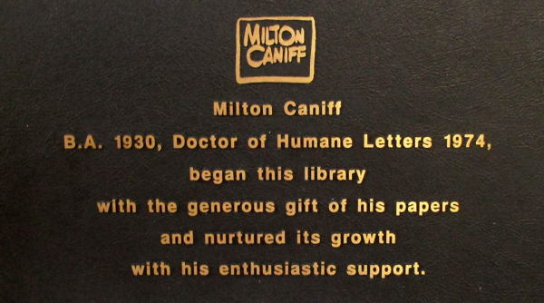 Figura 2. Placa en honor a Milton Caniff