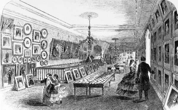 Figura 1. A. Berghaus. Galeria de Mathew Brady a Broadway. Gravat en Leslie's Illustrated Newspaper, 5 de gener del 1861