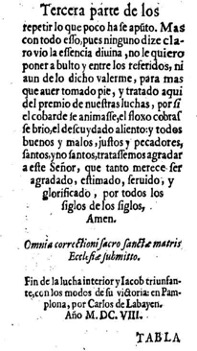 Figura 10. Colofó. Lucha interior (1608). Font: Biblioteca de la Universidad Complutense de Madrid, FLL 16627