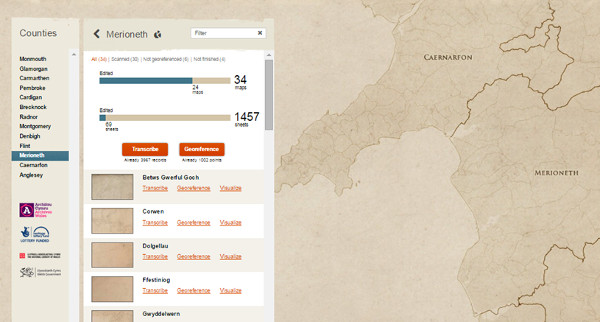 Sample of documents transcribed in a collection Cynefin