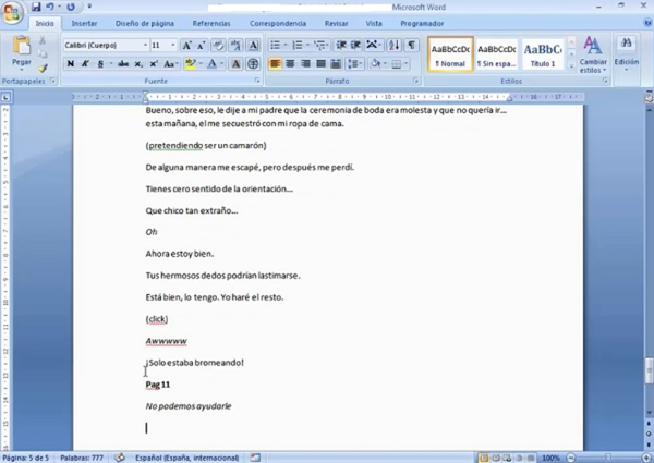 Screenshot of Shiro’s computer as she translates a chapter