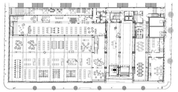 Biblioteca Montserrat Abelló i Soler: plànol de la planta baixa