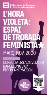 Figura 2. Imatge de la difusió del cicle d'activitats "L'hora violeta: espai de trobada feminista". Font: Biblioteca Francesca Bonnemaison
