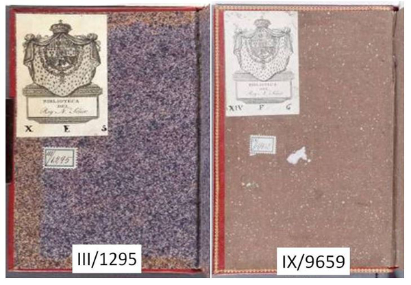 Figura 10. Guardes de paper esquitxat Font: Real Biblioteca