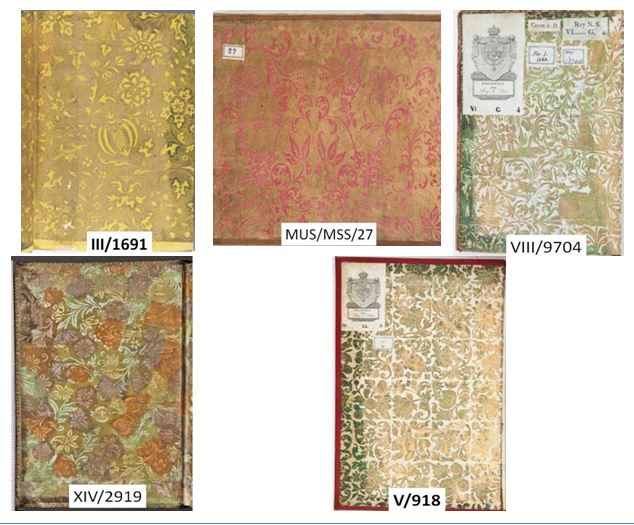 Figura 11. Guardes de paper daurat i gofrat Font: Real Biblioteca